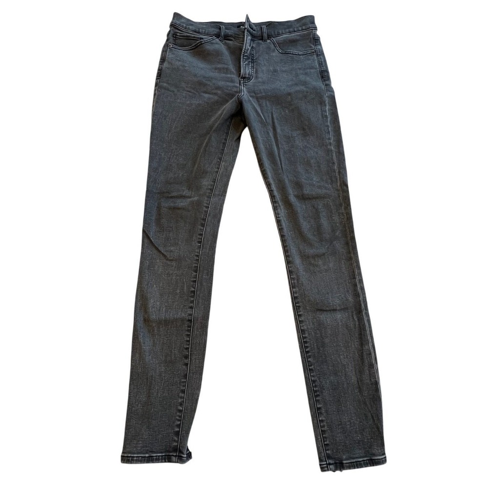 Express Denim Jeans Women's 10L Black Wash Chew Hem Skinny High Rise